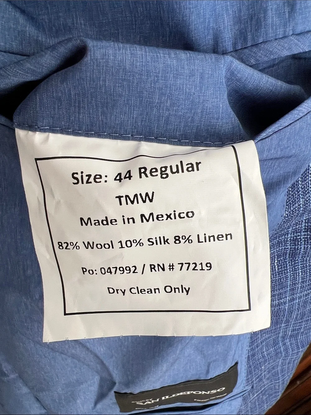 High Quality Wool, Silk & Linen blue  blazer